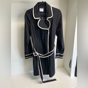 ELLE sleek black & taupe trench coat, size 14